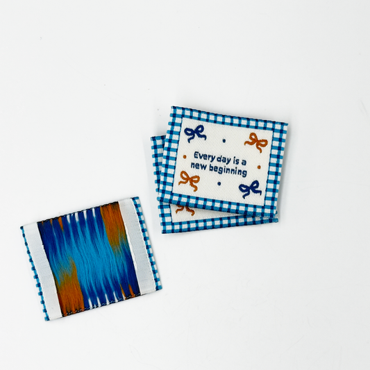 New Beginning Blue Woven Labels