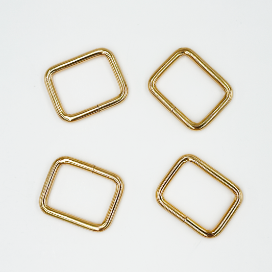 1'' Gold Rectangle Ring l 4 PCS