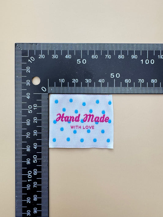 Blue Dot Handmade Woven Labels