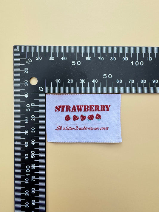 Strawberry Woven Labels