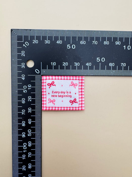 New Beginning Pink Woven Labels