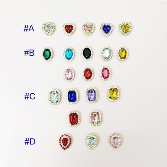 Rhinestone Heart Button, DIY Crystal Gem