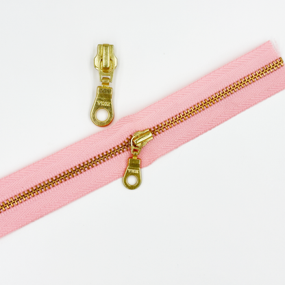 YKK Size 3 Brass Zipper Kit l 1 Yard Chain & 3 Sliders