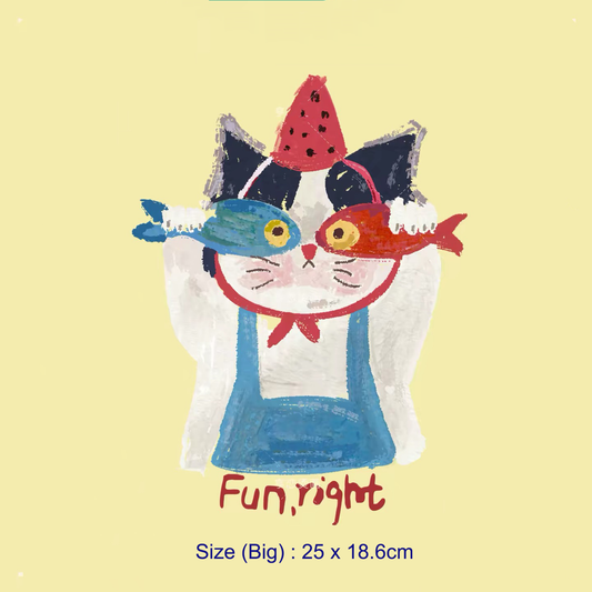 Cute Cat Iron On DTF Transfer