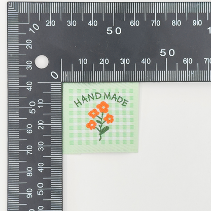 Green Check Handmade Woven Labels