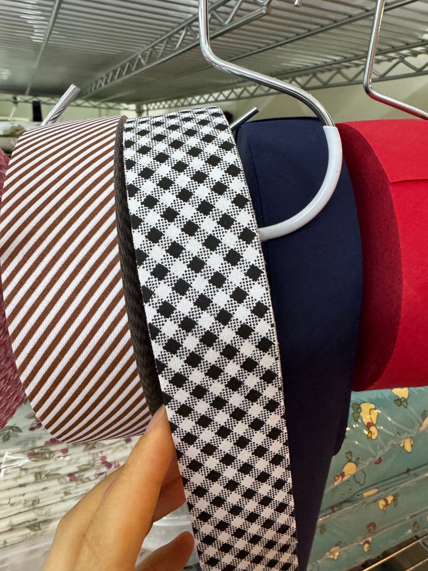 4cm Black and White Gingham Polyester Cotton Bias Tape
