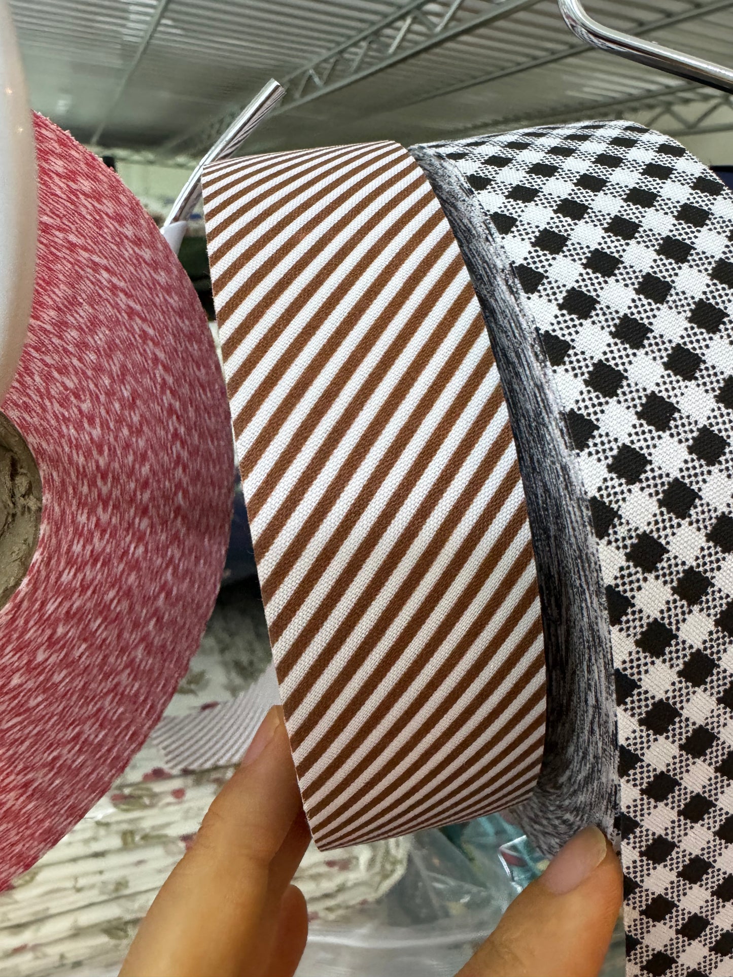 4cm Dark Brown and White Stripes Polyester Cotton Bias Tape