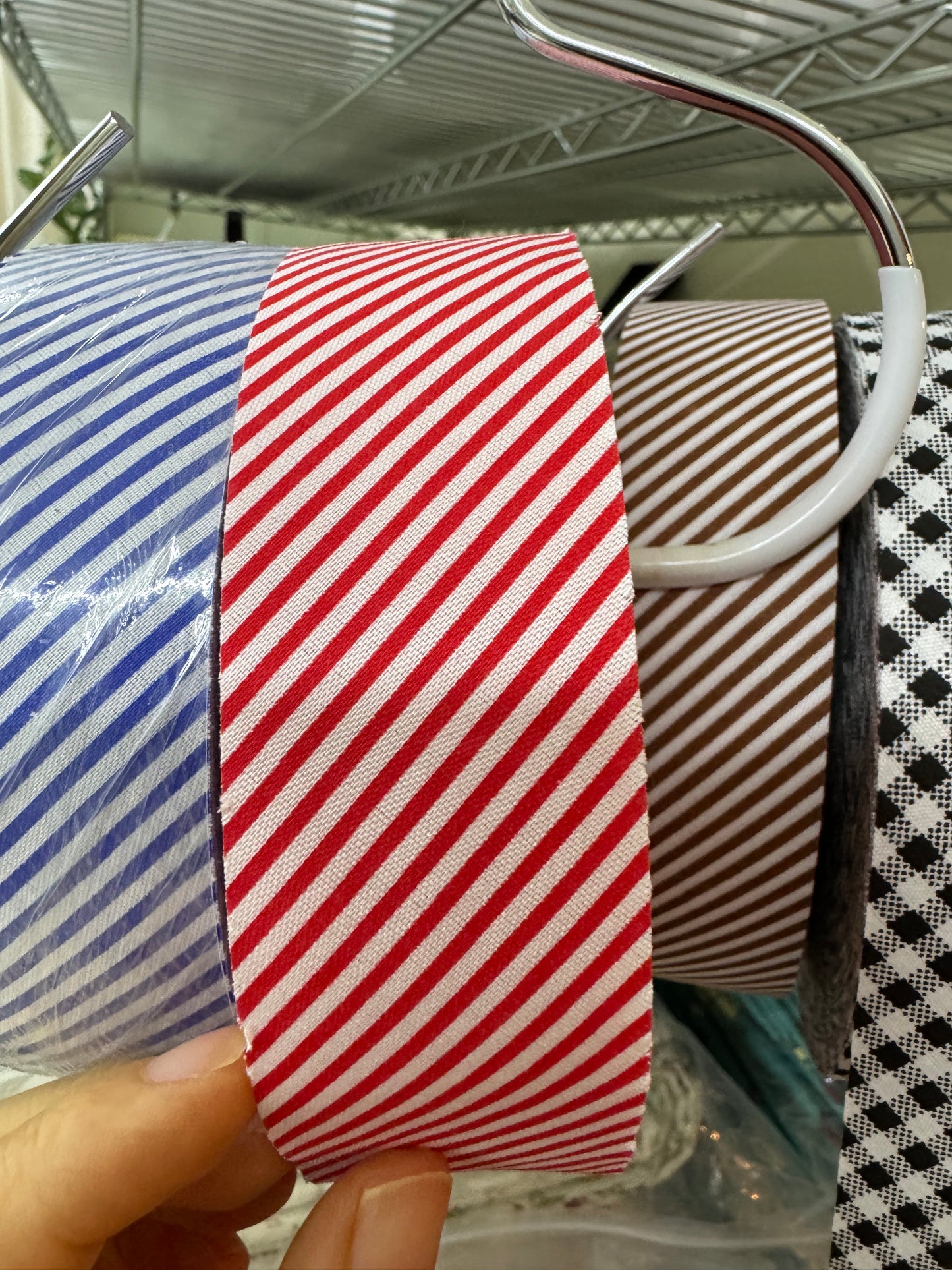 4cm Red and White Stripes Polyester Cotton Bias Tape
