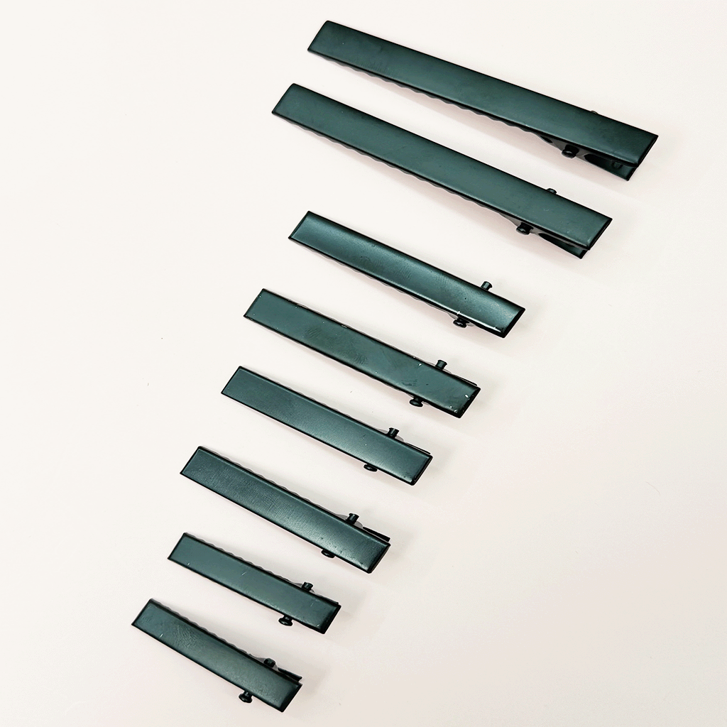 Black Metal Alligator Hair Clips, 10 Pcs