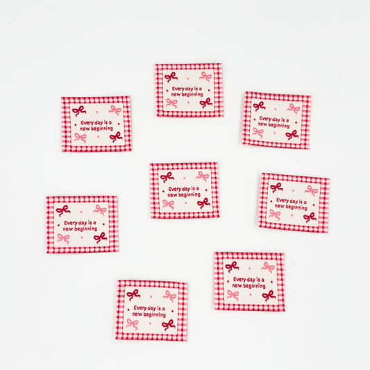 New Beginning Pink Woven Labels