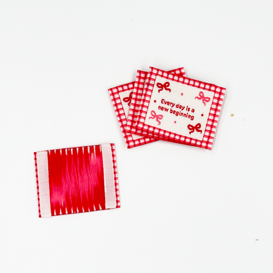 New Beginning Pink Woven Labels