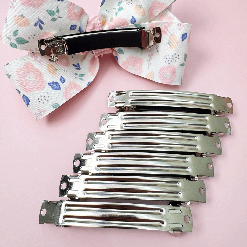 Silver Metal French Barrette Hair Clips, 6 PCS