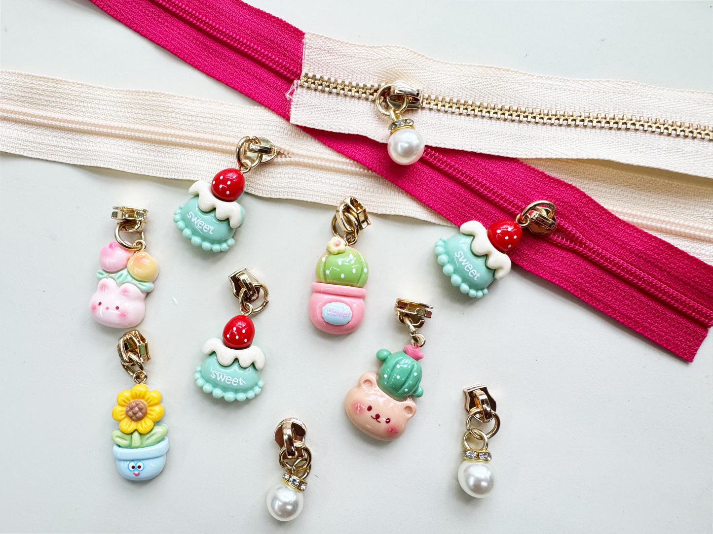 Sweet Cake Zipper Pulls 4PCS