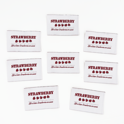 Strawberry Woven Labels