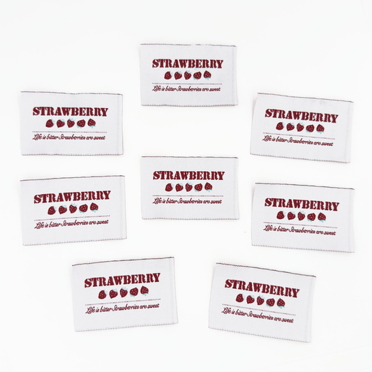 Strawberry Woven Labels