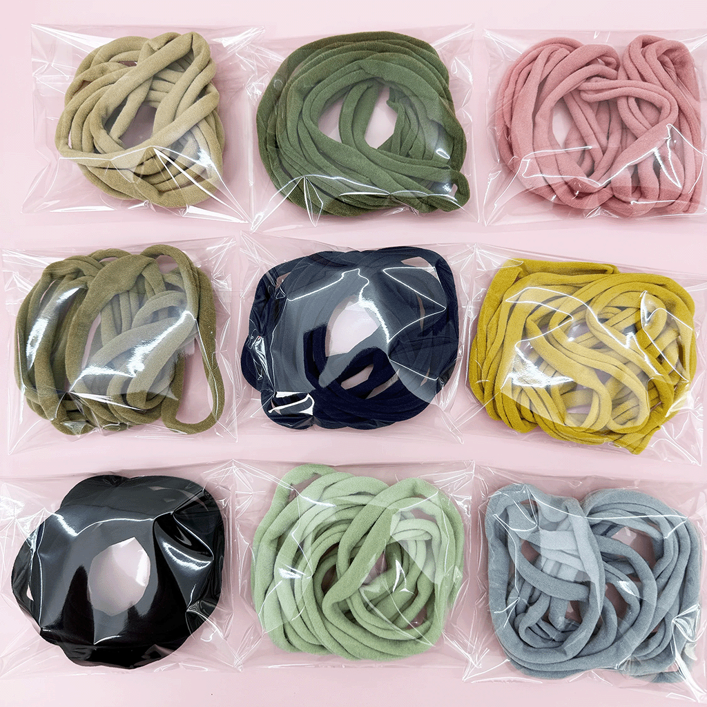 Soft Elastic Thick Nylon Headband 10PCS