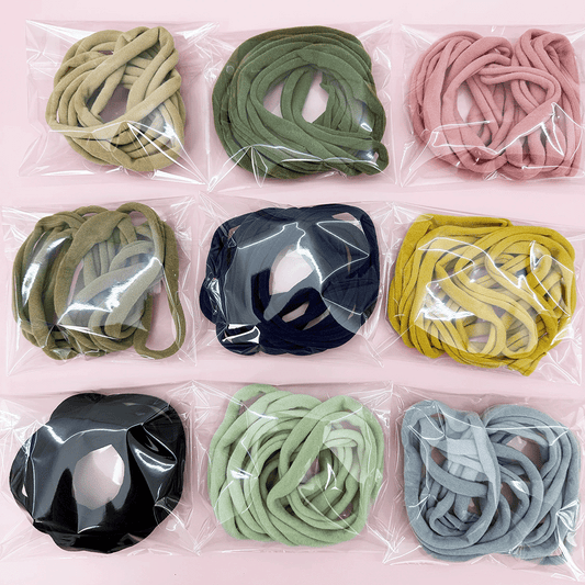 Soft Elastic Thick Nylon Headband 10PCS