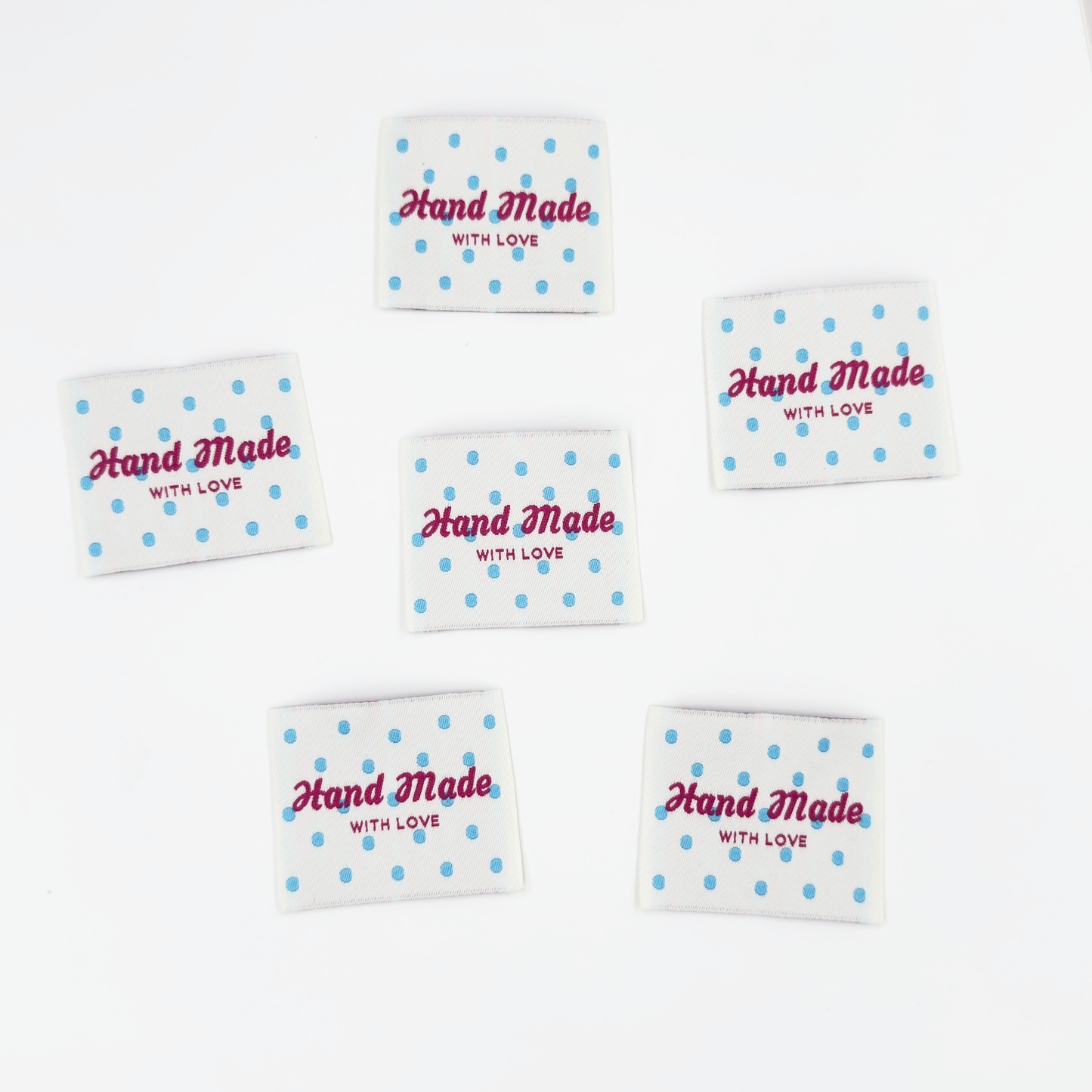 Blue Dot Handmade Woven Labels