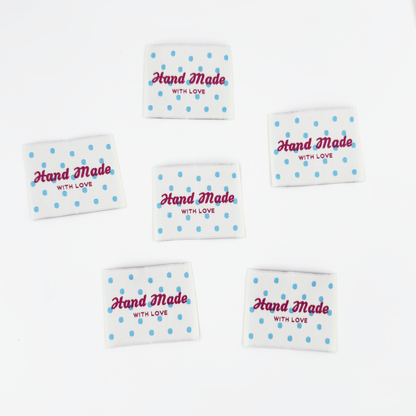 Blue Dot Handmade Woven Labels
