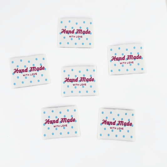 Blue Dot Handmade Woven Labels