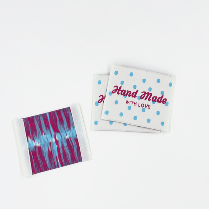 Blue Dot Handmade Woven Labels