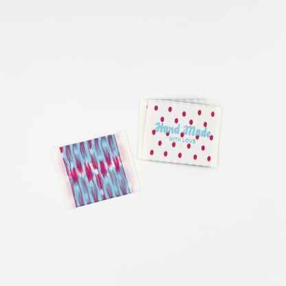 Pink Dot Woven Labels