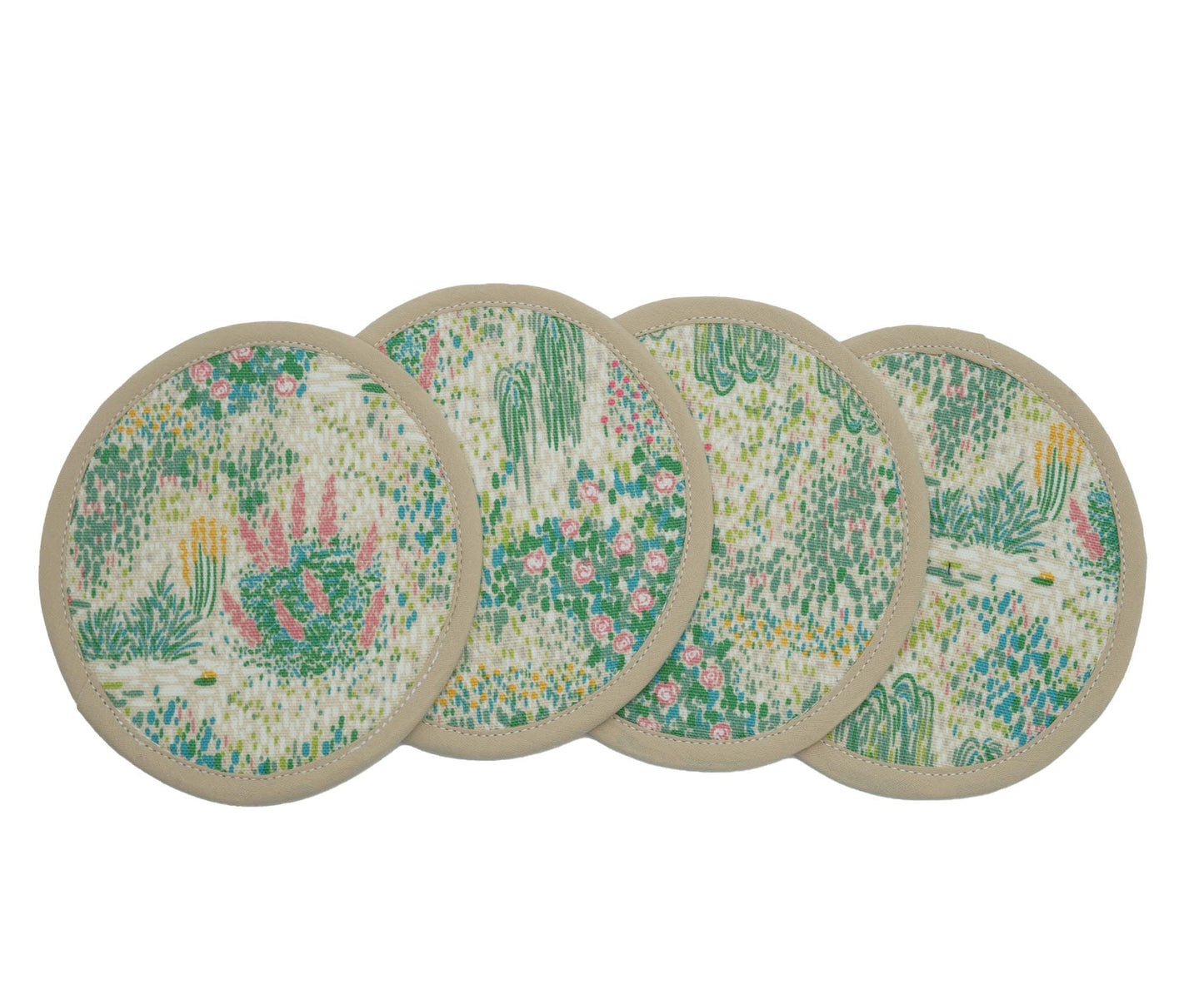 Giverny Round Fabric Coasters Set