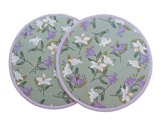 Madonna Lily Trivet, Round Fabric Potholder