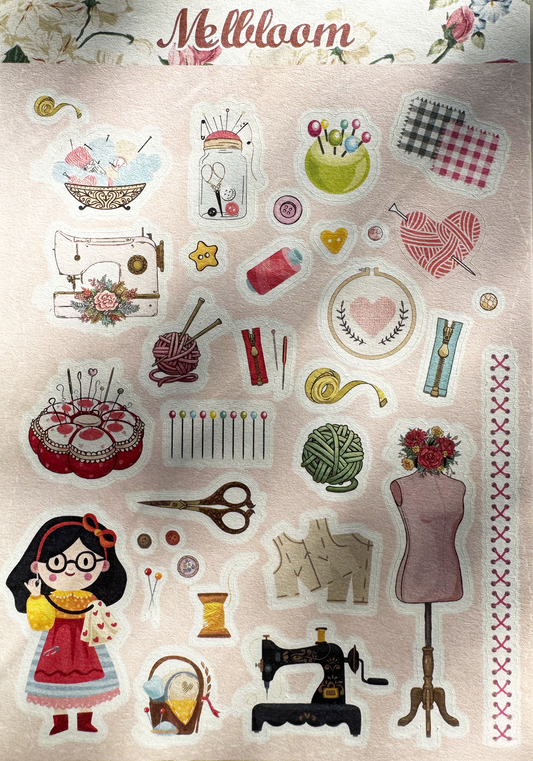 Sewing Sticker Sheet A5 size