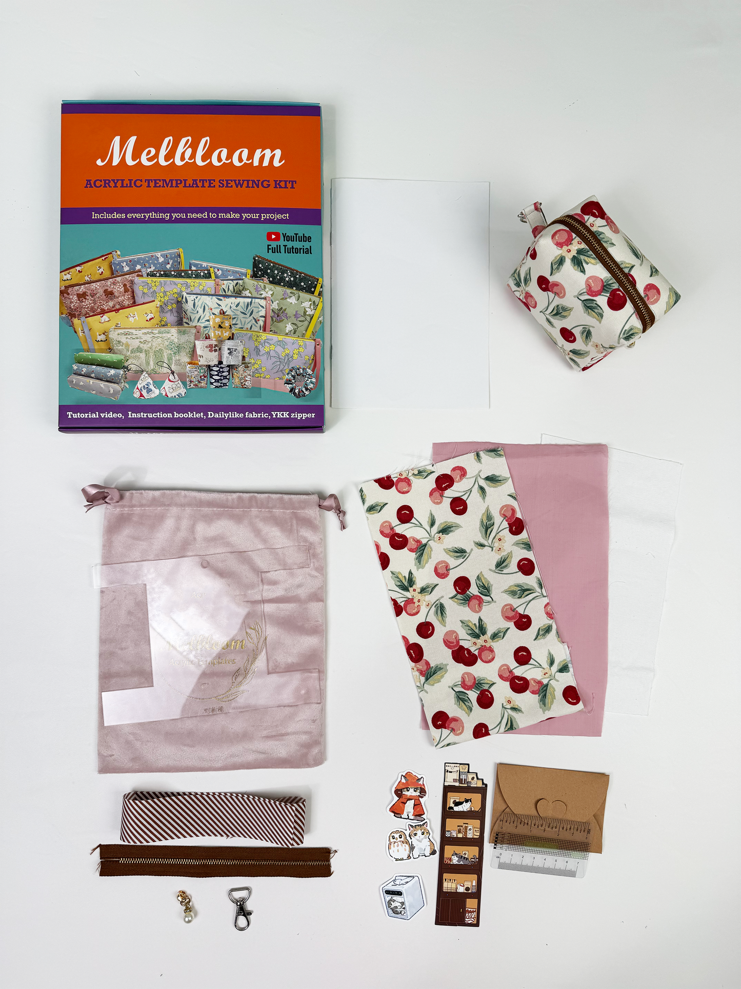 DIY Sewing Kit, Cube Zipper Pouch