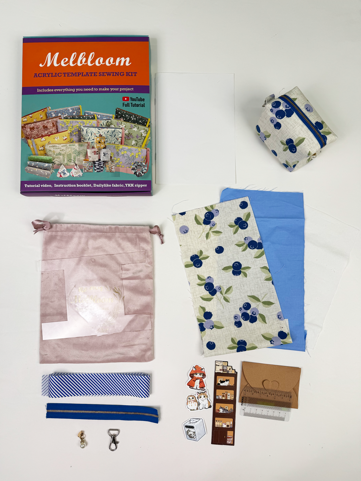 DIY Sewing Kit, Cube Zipper Pouch