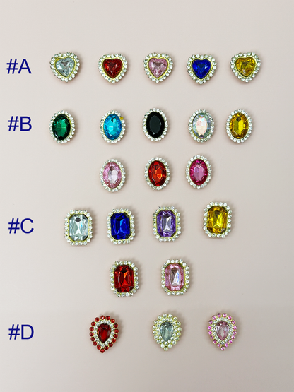 Rhinestone Heart Button, DIY Crystal Gem