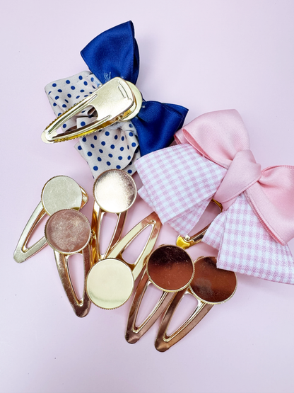 Gold Alligator Hair Clip Base, 6 PCS