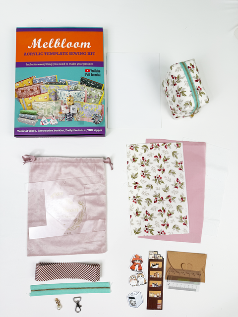 Cube Zipper Pouch Sewing Kit - Holly