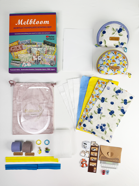Shell Pouch Sewing Kit - Blueb+Pear
