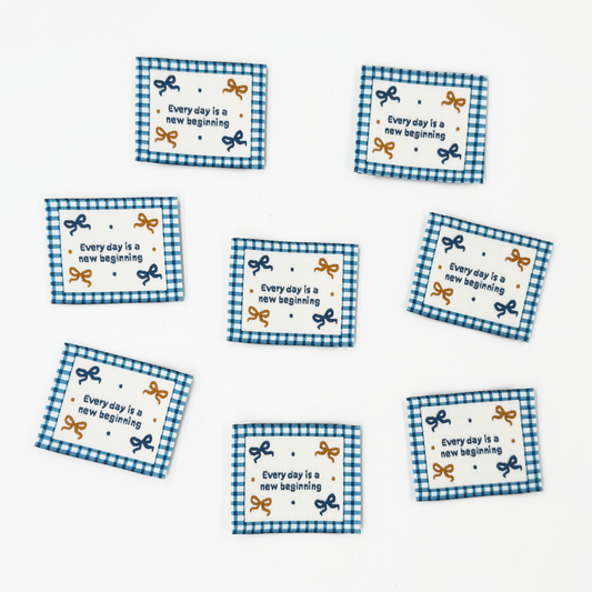 New Beginning Blue Woven Labels