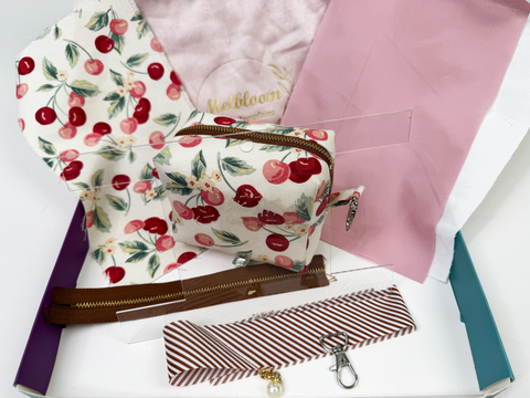 Cube Zipper Pouch Sewing Kit - Cherry