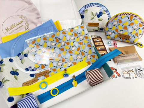 Shell Pouch Sewing Kit - Blueb+Pear