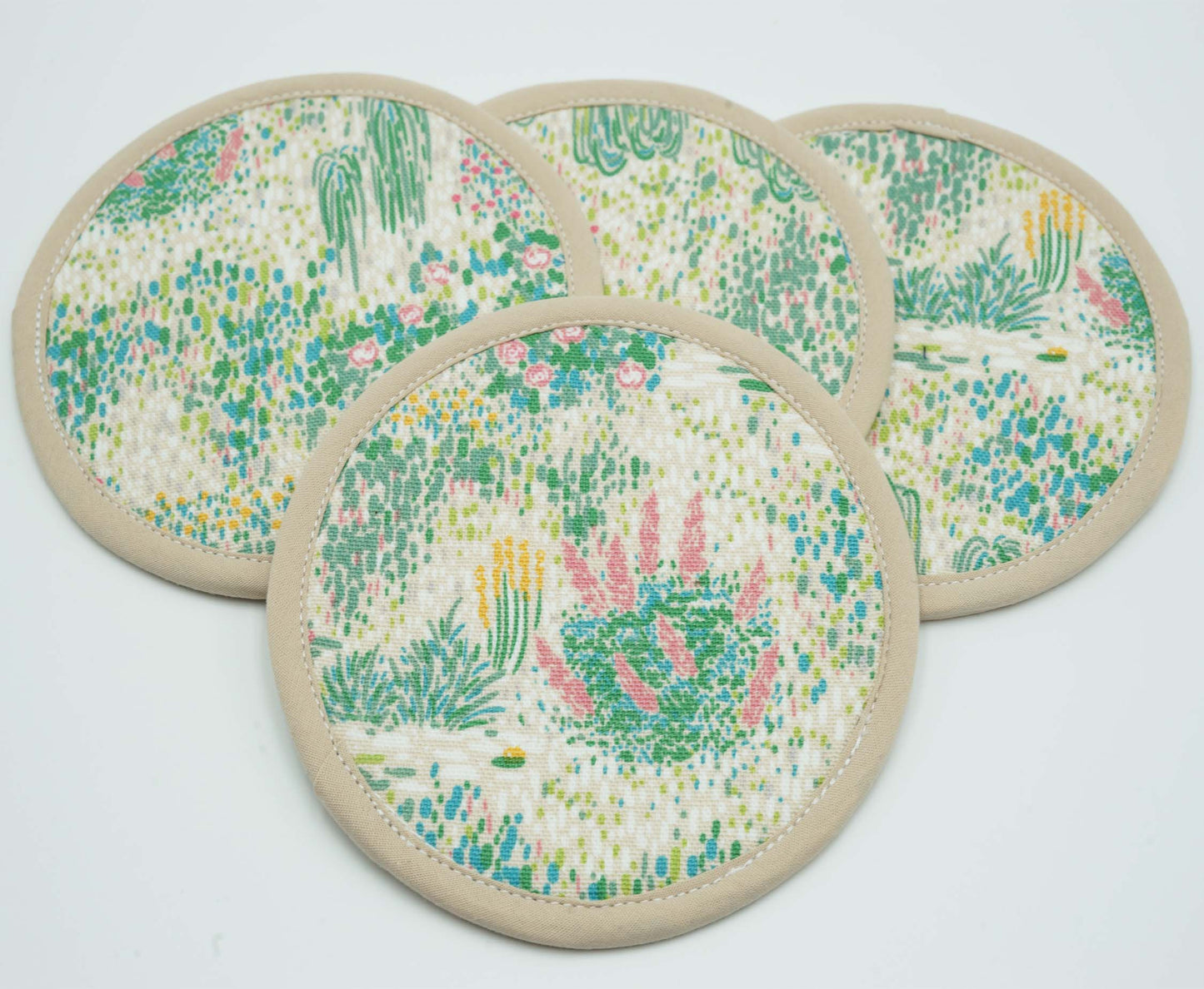 Giverny Round Fabric Coasters Set