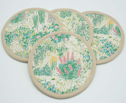 Giverny Round Fabric Coasters Set