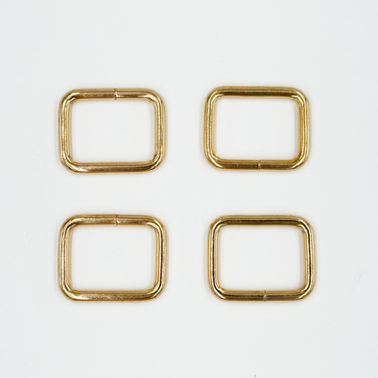 1'' Gold Rectangle Ring l 4 PCS