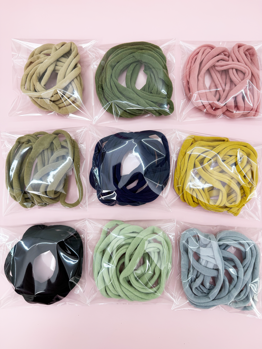 Soft Elastic Thick Nylon Headband 10PCS