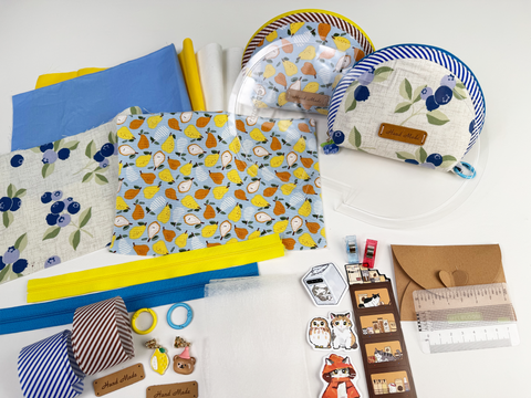 Shell Pouch Sewing Kit - Smiling Face+ Pear