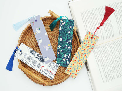 Cherry Bijou Fabric Bookmark