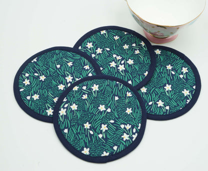 In Good Time Round Fabric Coasters Set