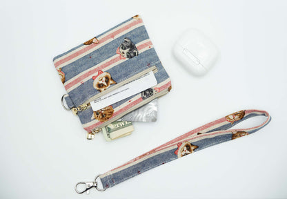 Cats Coin Pouch, Double Zipper Wallet, Purse for ID Cards