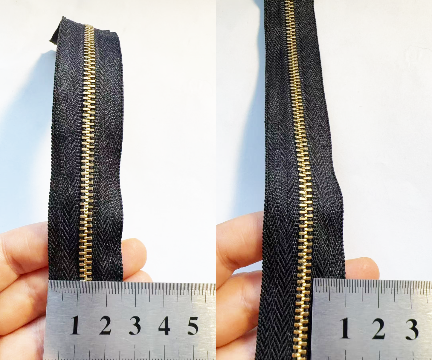 YKK Size 3 Black Brass Zipper l Donut Pull