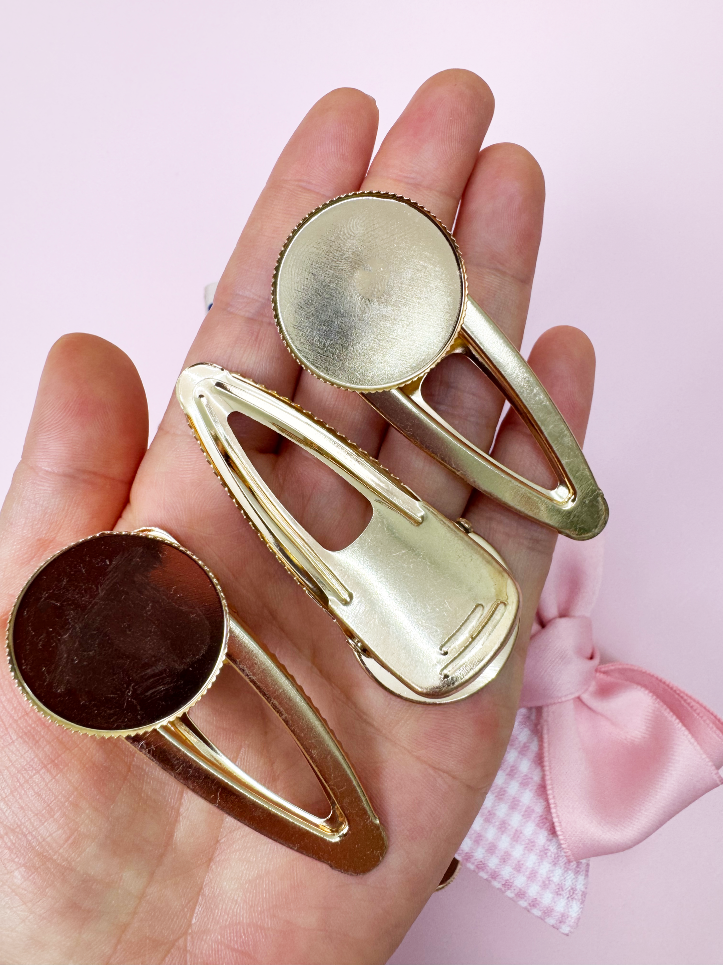 Gold Alligator Hair Clip Base, 6 PCS
