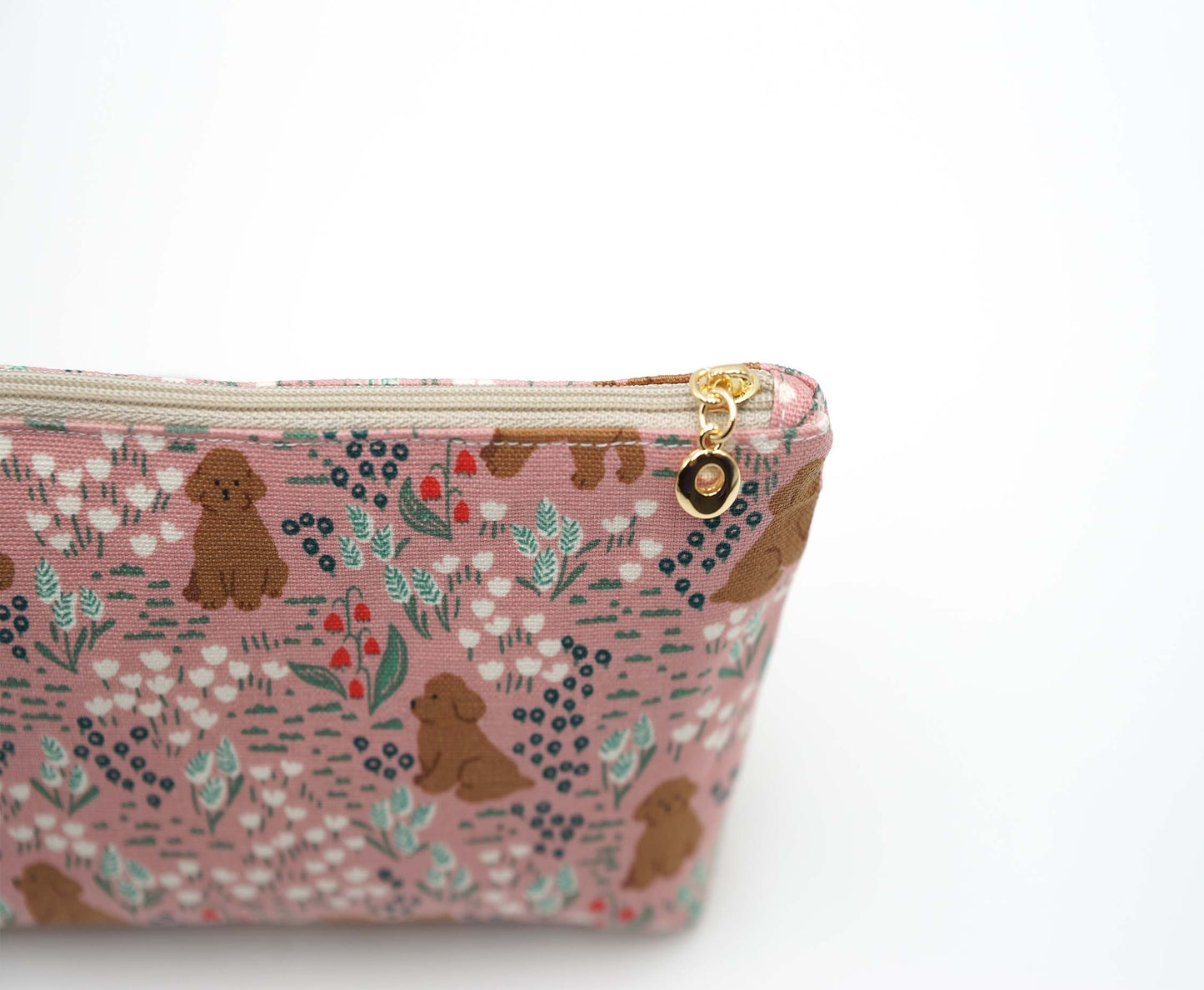 Brown Puppy Zipper Pouch