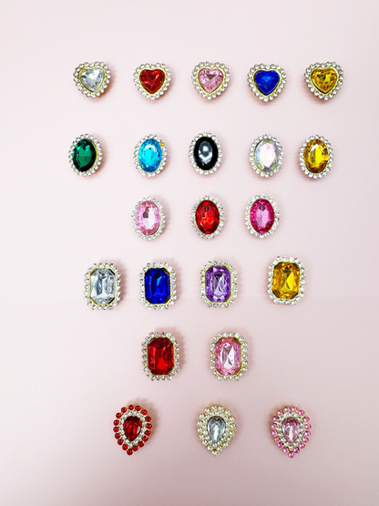 Rhinestone Heart Button, DIY Crystal Gem